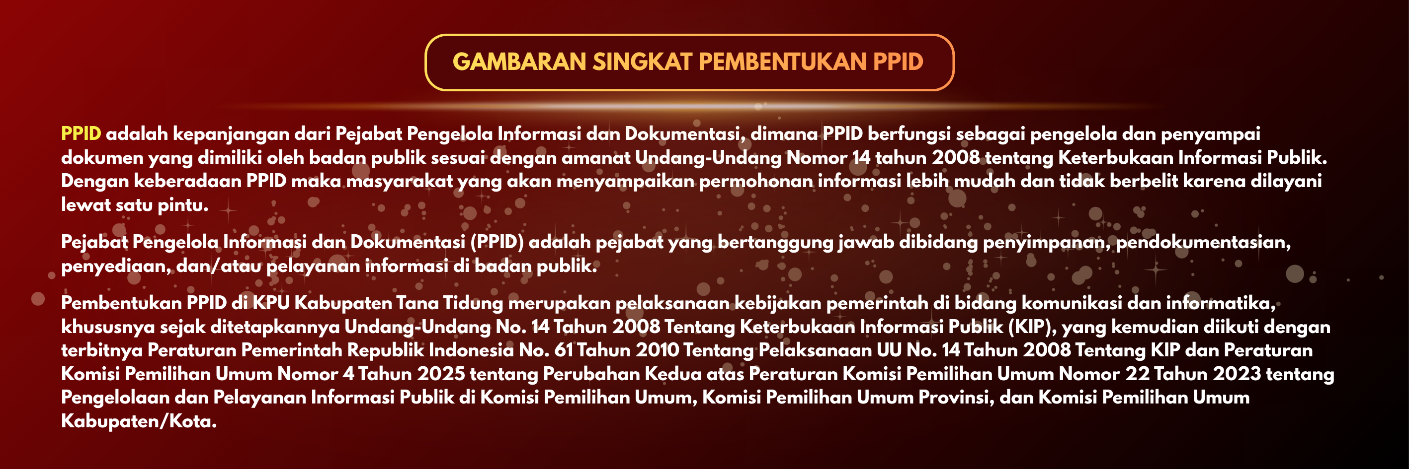 Gambaran Singkat Pembentukan PPID